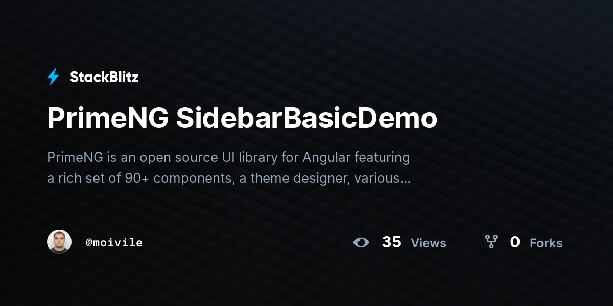 PrimeNG SidebarBasicDemo - StackBlitz