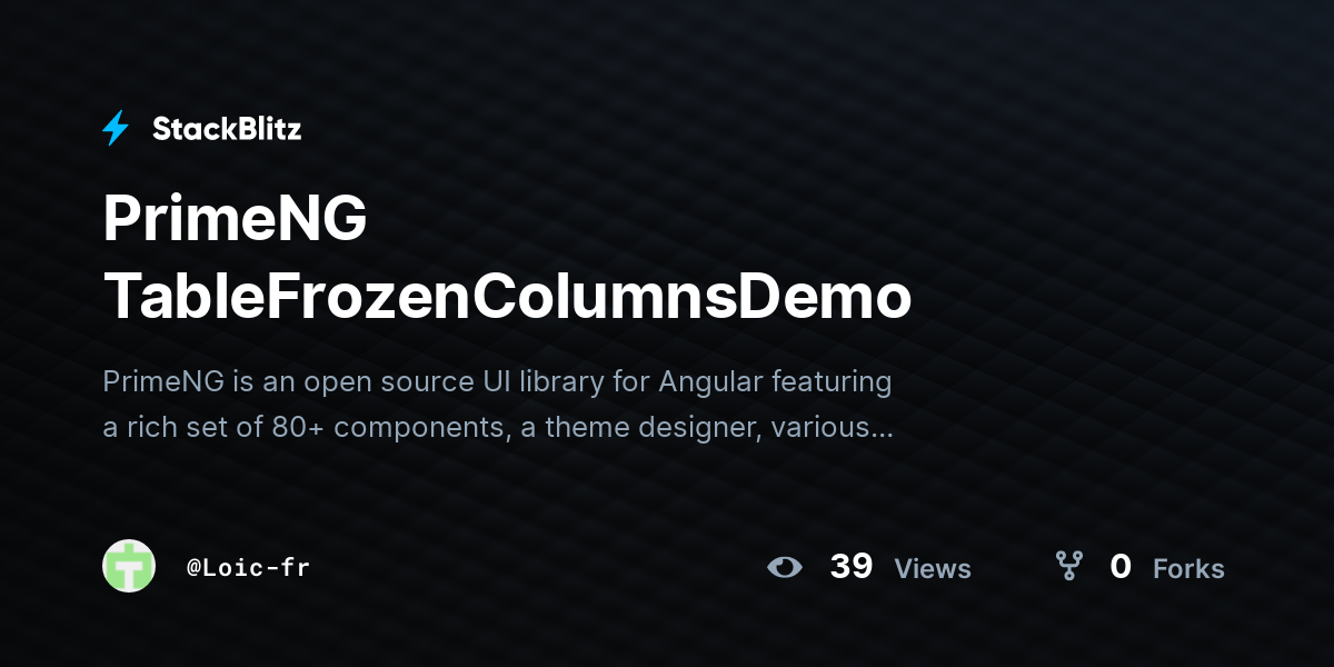 PrimeNG TableFrozenColumnsDemo - StackBlitz