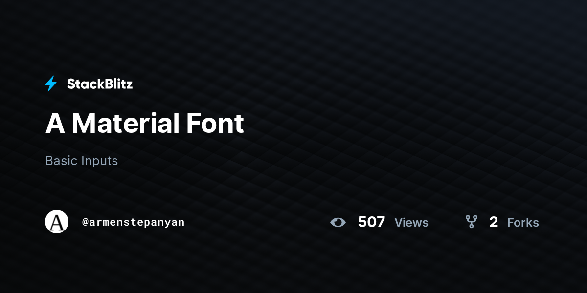 A Material Font - StackBlitz
