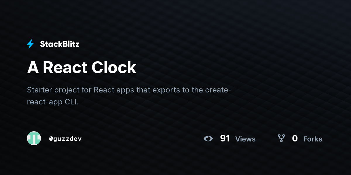 A React Clock - StackBlitz