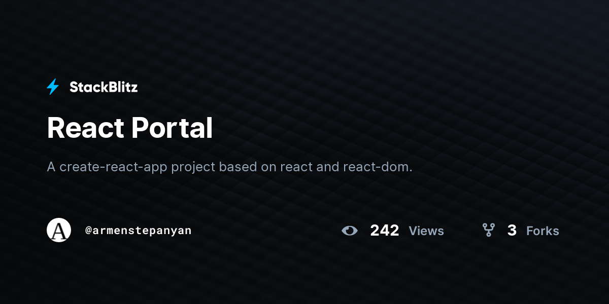 React Portal - StackBlitz
