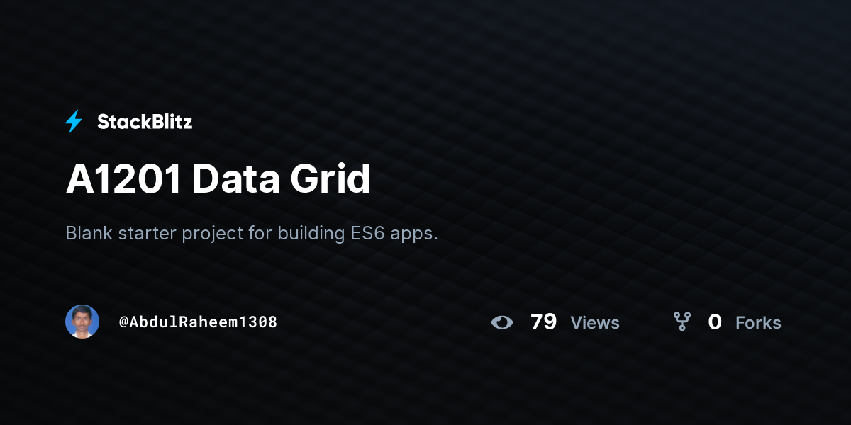 A1201 Data Grid - StackBlitz