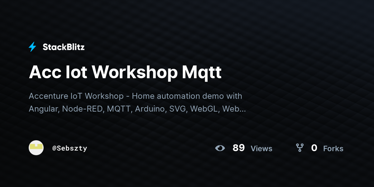 Acc Iot Workshop Mqtt - StackBlitz