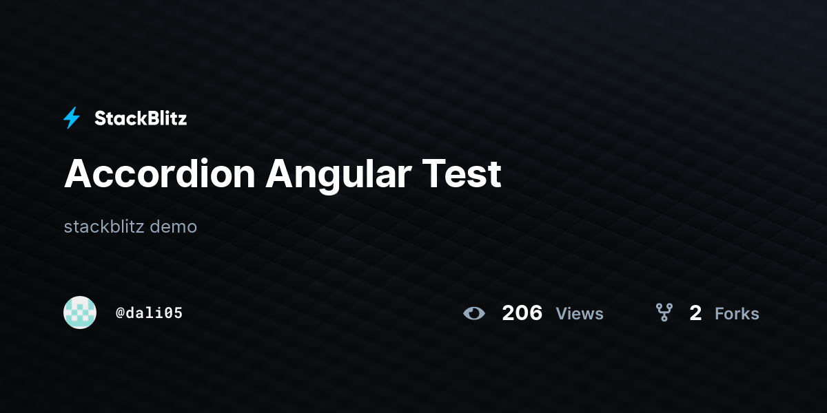 Accordion Angular Test - StackBlitz