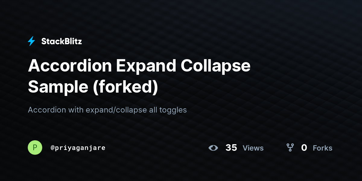 Accordion Expand Collapse Sample (forked) - StackBlitz