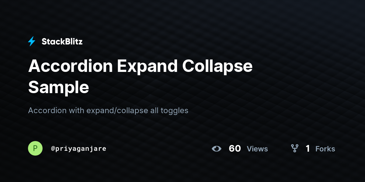 Accordion Expand Collapse Sample StackBlitz