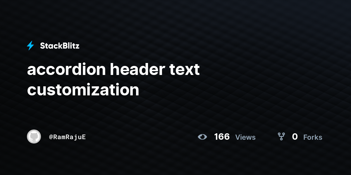 accordion header text customization - StackBlitz