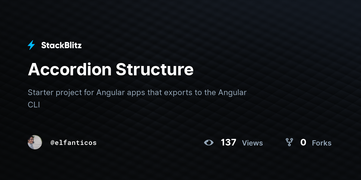 Accordion Structure - StackBlitz