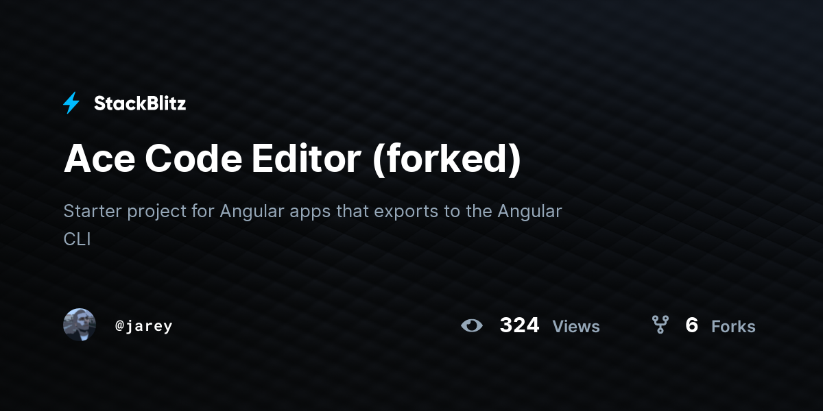Ace Code Editor (forked) - StackBlitz