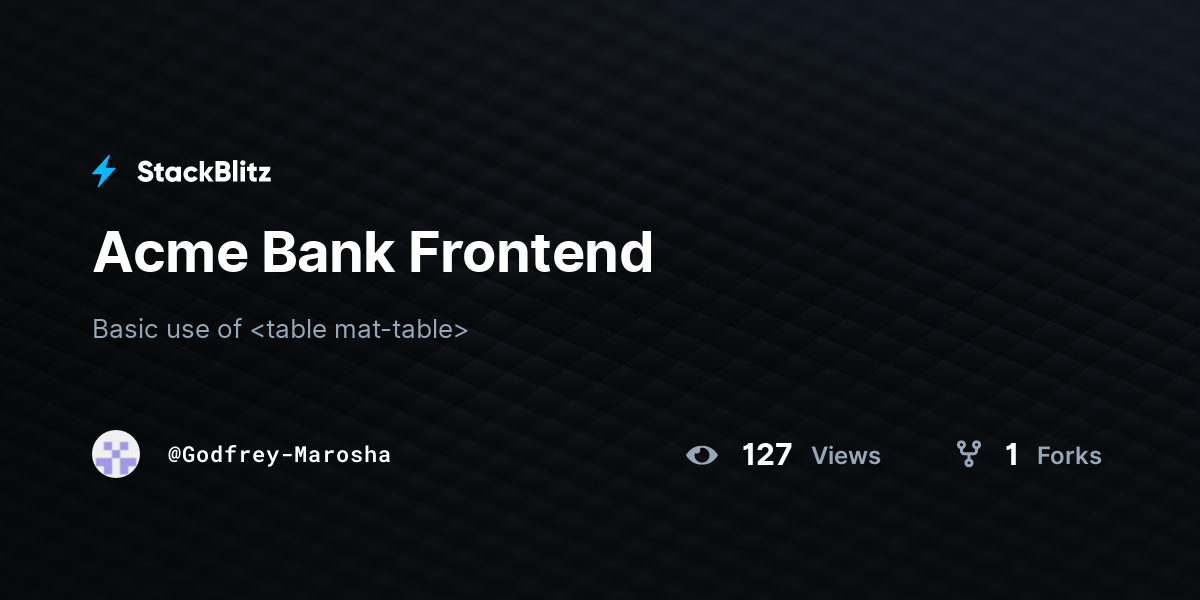 Acme Bank Frontend - StackBlitz