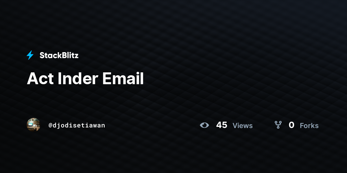 Act Inder Email - StackBlitz