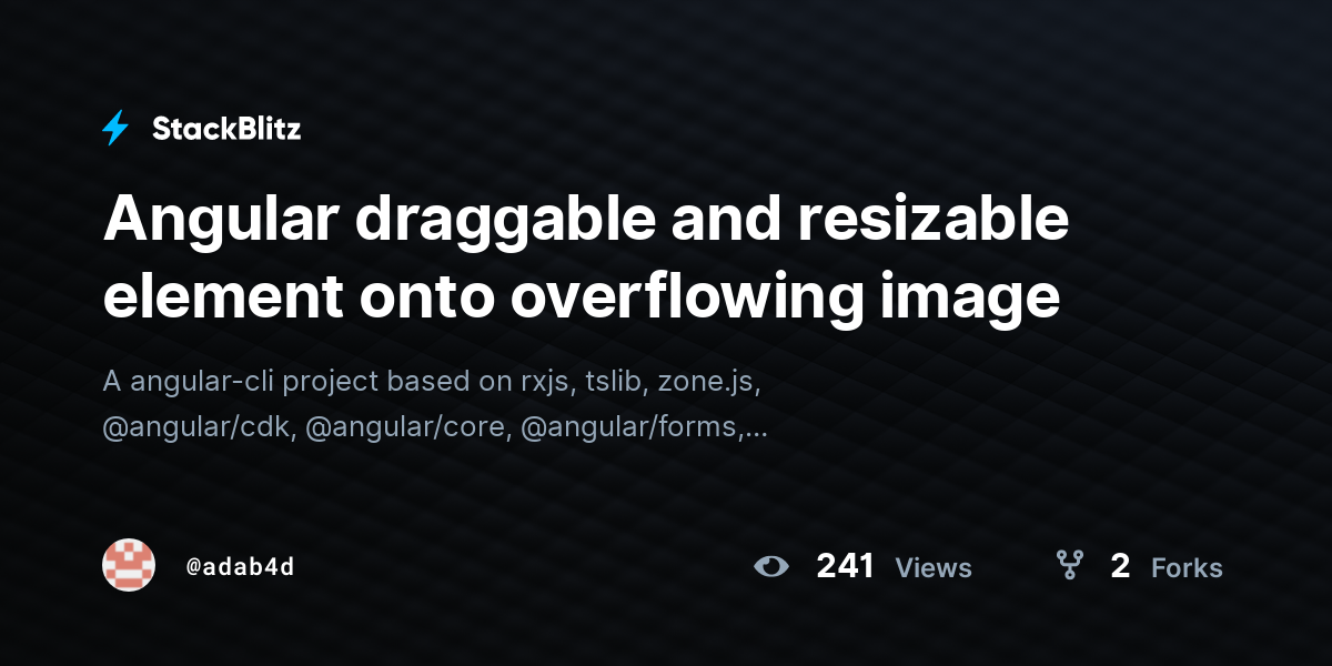 Angular draggable and resizable element onto overflowing image - StackBlitz
