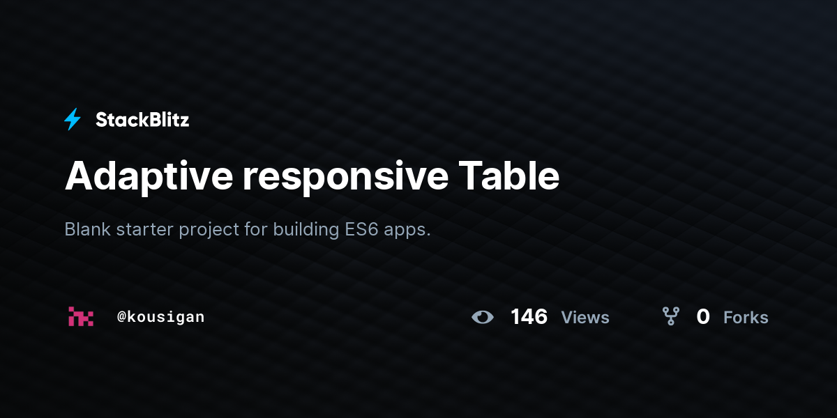 Adaptive responsive Table - StackBlitz