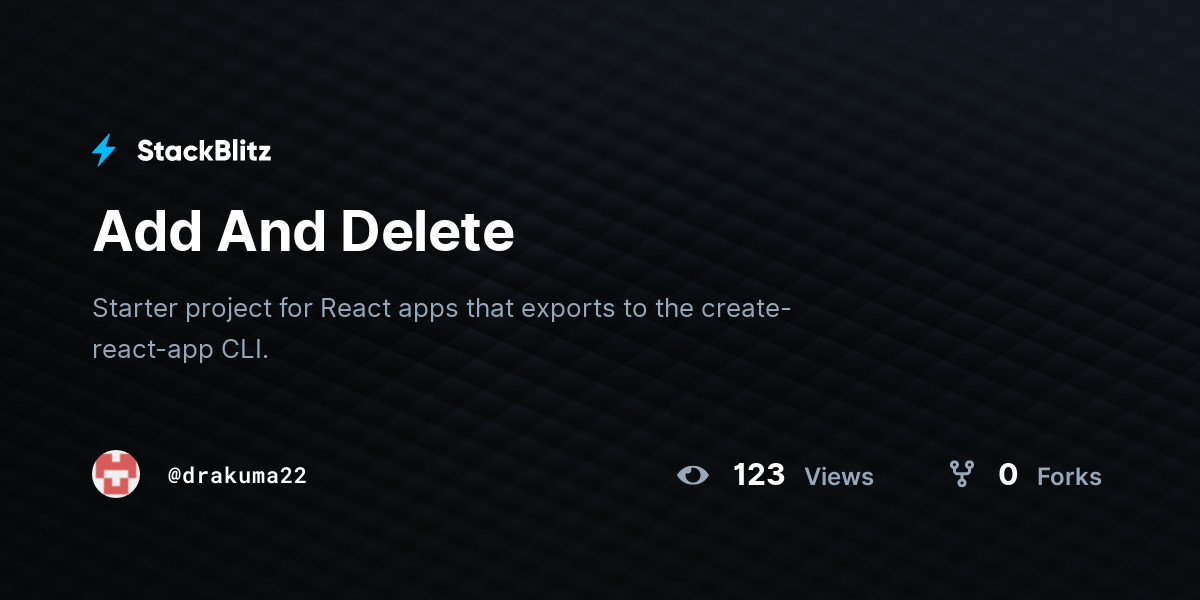 Add And Delete - StackBlitz