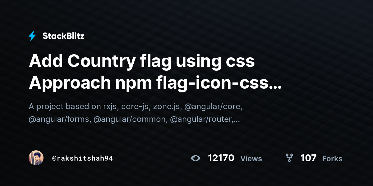 Add Country flag using css Approach npm flag-icon-css example ...