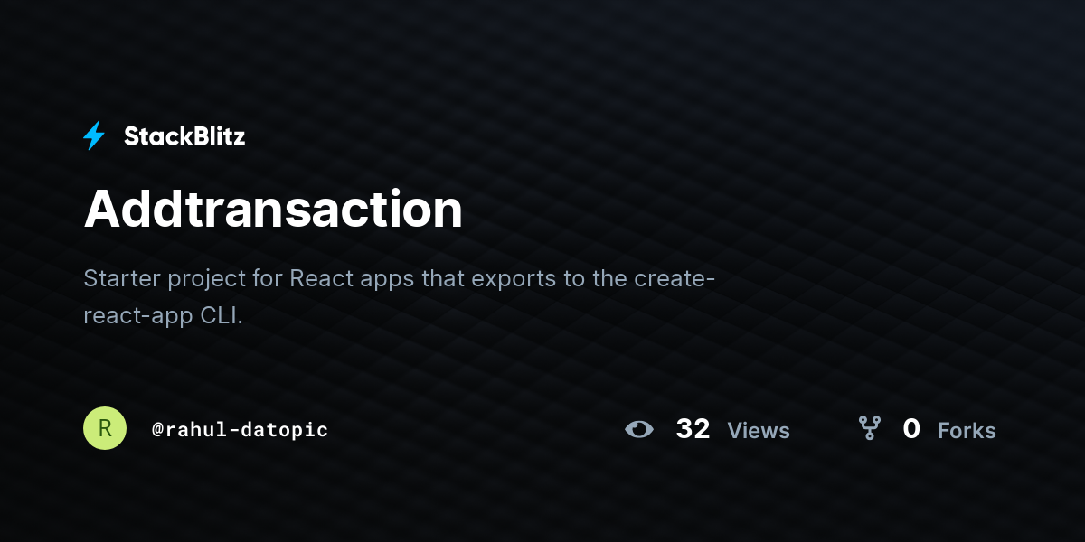 Addtransaction - StackBlitz