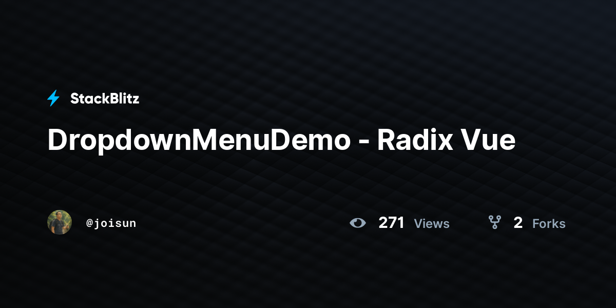 DropdownMenuDemo - Radix Vue - StackBlitz