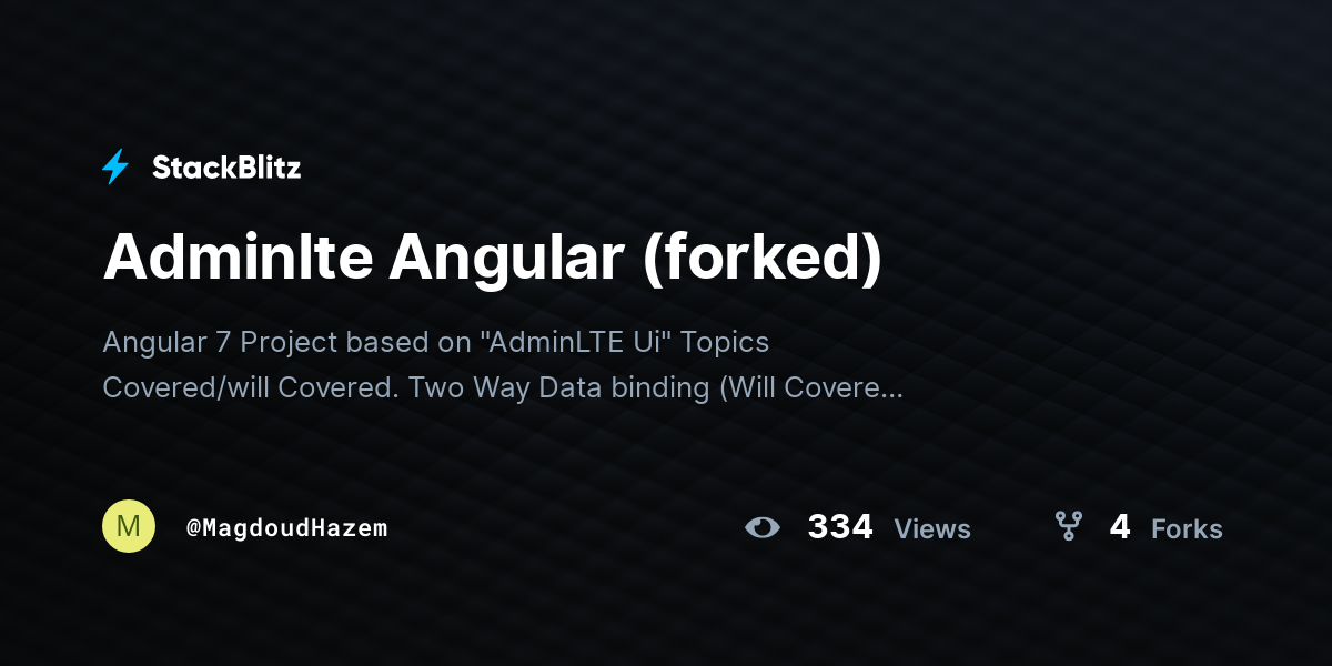 Adminlte Angular (forked) - StackBlitz
