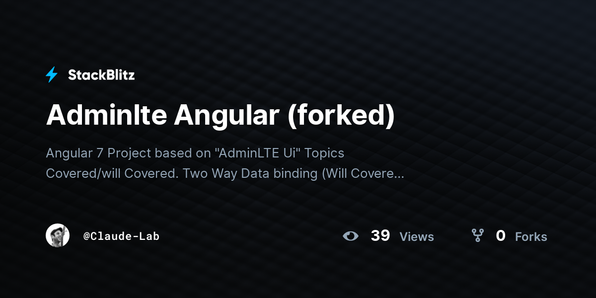 Adminlte Angular (forked) - StackBlitz