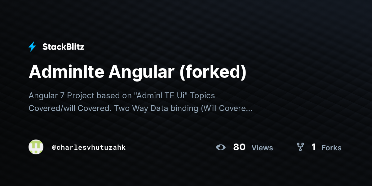 Adminlte Angular (forked) - StackBlitz