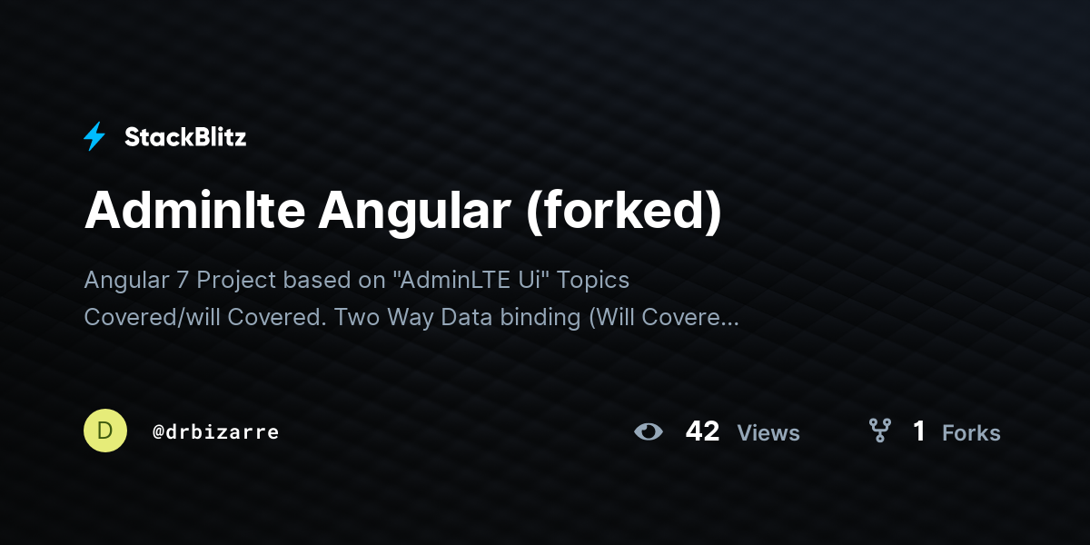 Adminlte Angular (forked) - StackBlitz