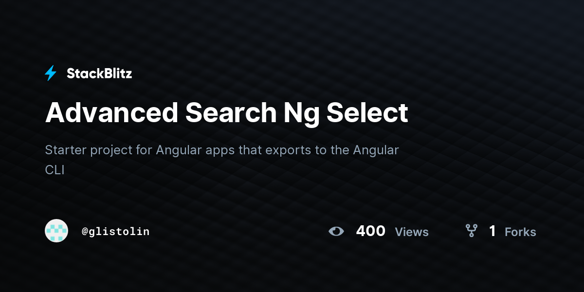 Advanced Search Ng Select - StackBlitz