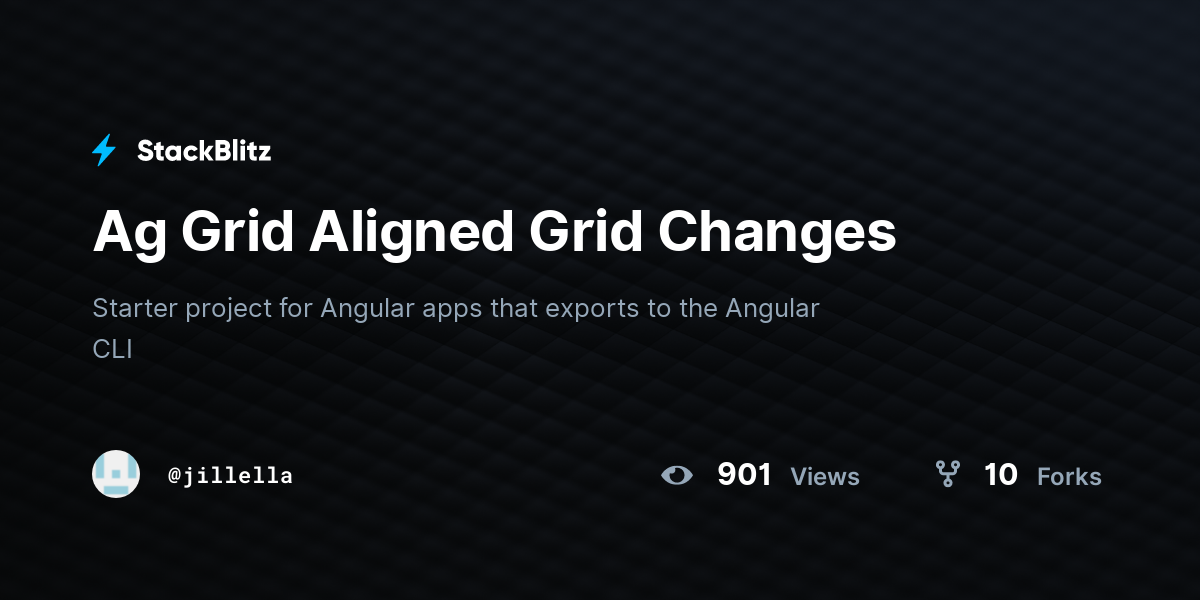 Ag Grid Aligned Grid Changes - StackBlitz