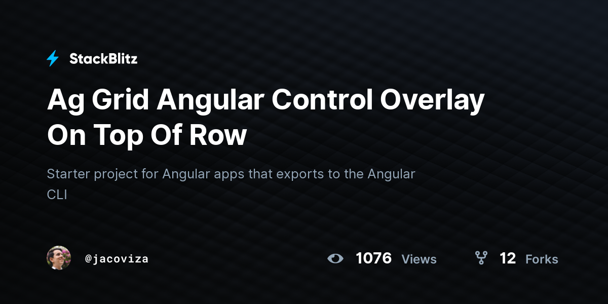 Ag Grid Angular Control Overlay On Top Of Row - StackBlitz