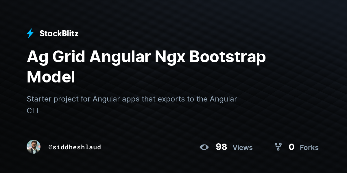 Ag Grid Angular Ngx Bootstrap Model - StackBlitz
