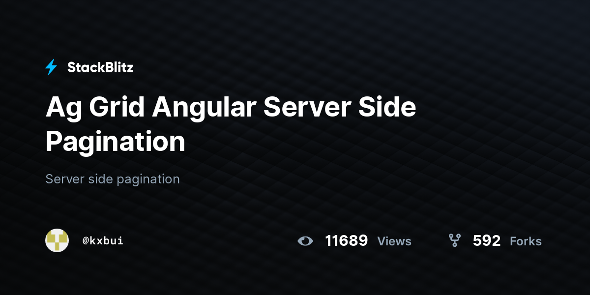 Ag Grid Angular Server Side Pagination - StackBlitz