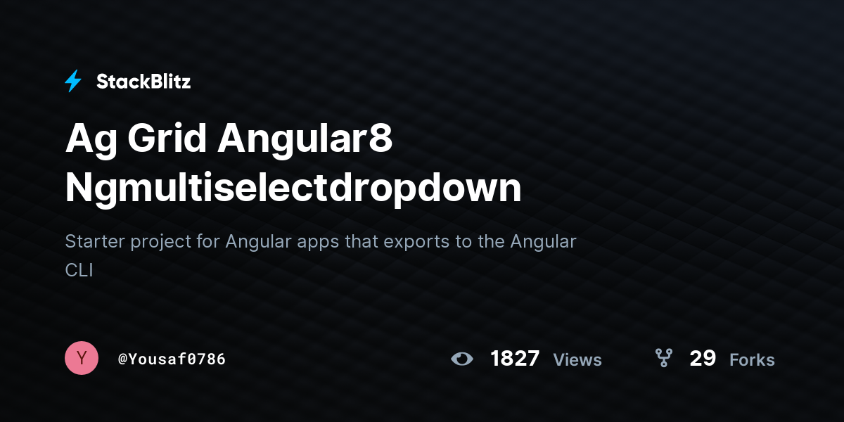 Ag Grid Angular8 Ngmultiselectdropdown - StackBlitz