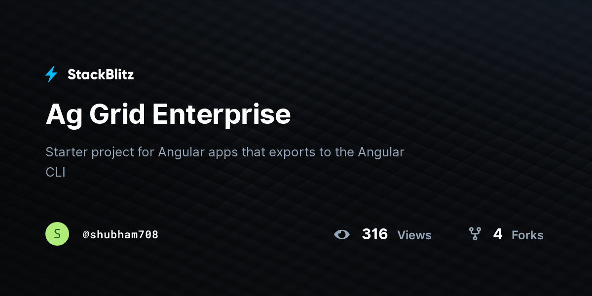 Ag Grid Enterprise - StackBlitz