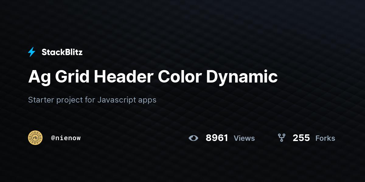 Ag Grid Header Color Dynamic - StackBlitz