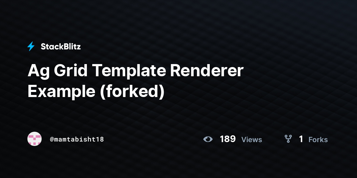 Ag Grid Template Renderer Example (forked) - StackBlitz