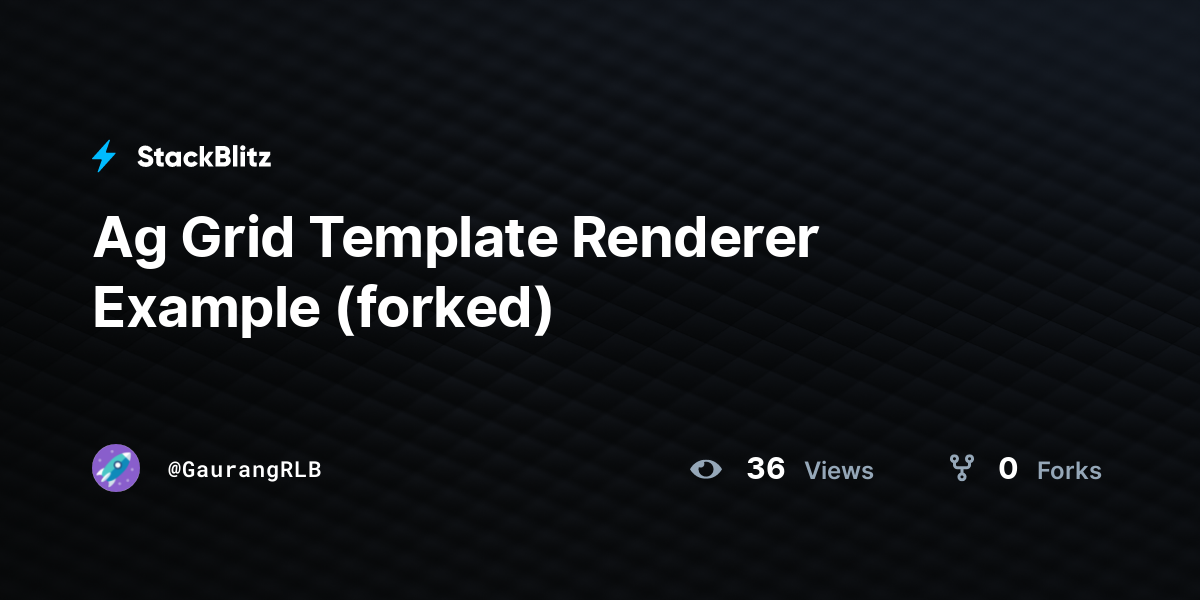 Ag Grid Template Renderer Example (forked) - StackBlitz