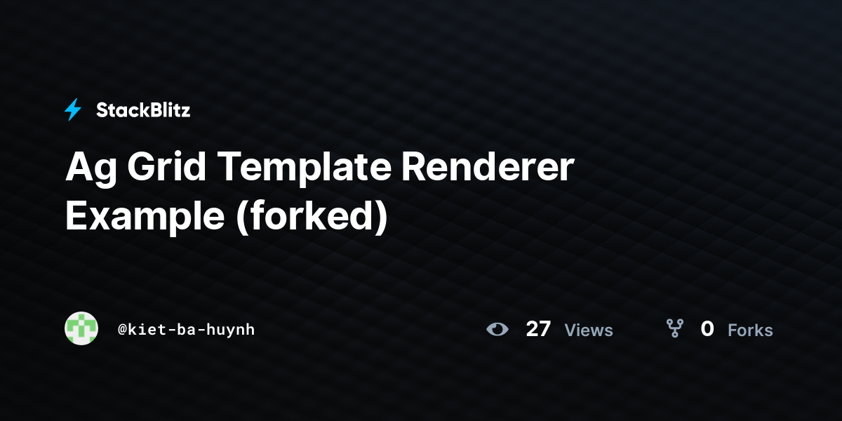 Ag Grid Template Renderer Example (forked) - StackBlitz