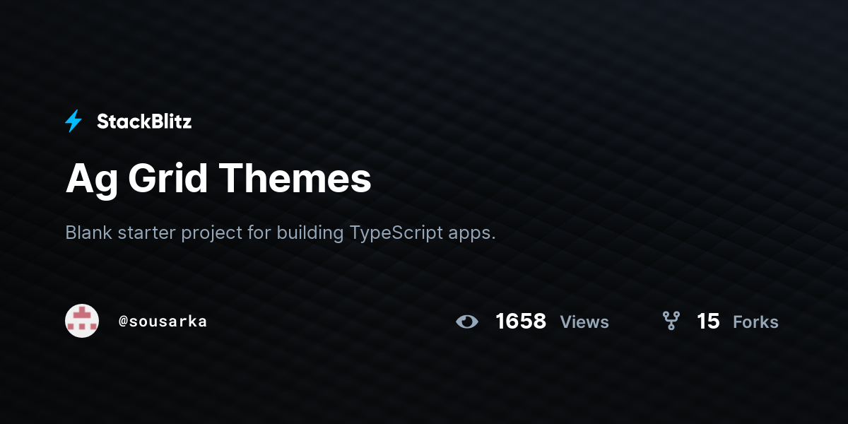 Ag Grid Themes - StackBlitz