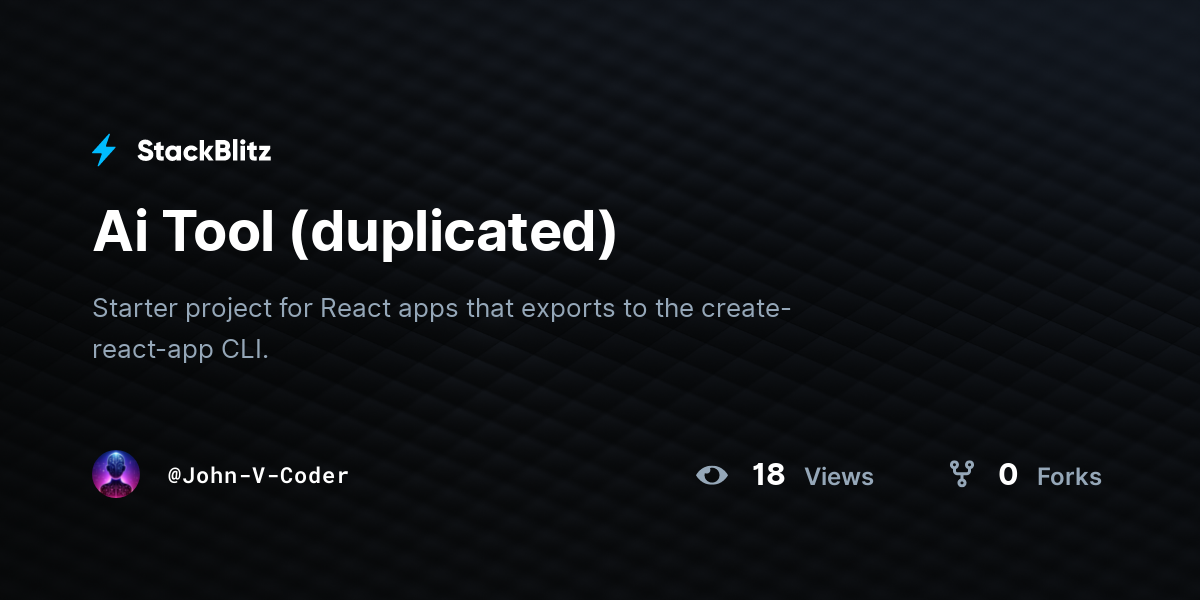 Ai Tool (duplicated) - StackBlitz