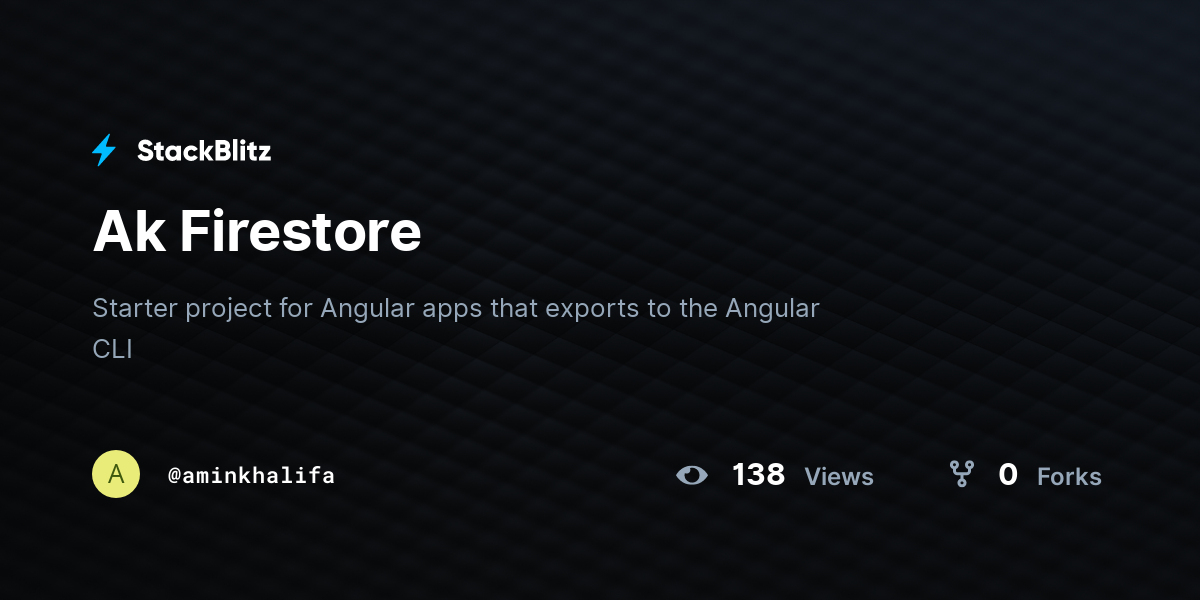 Ak Firestore - StackBlitz