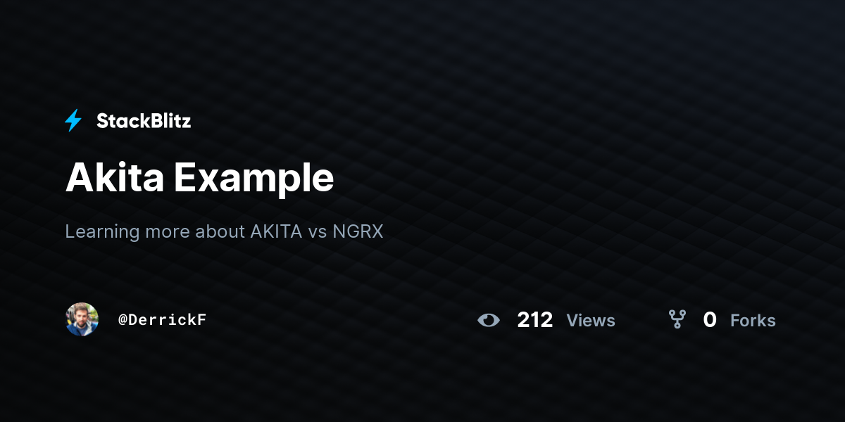 Akita Example - StackBlitz