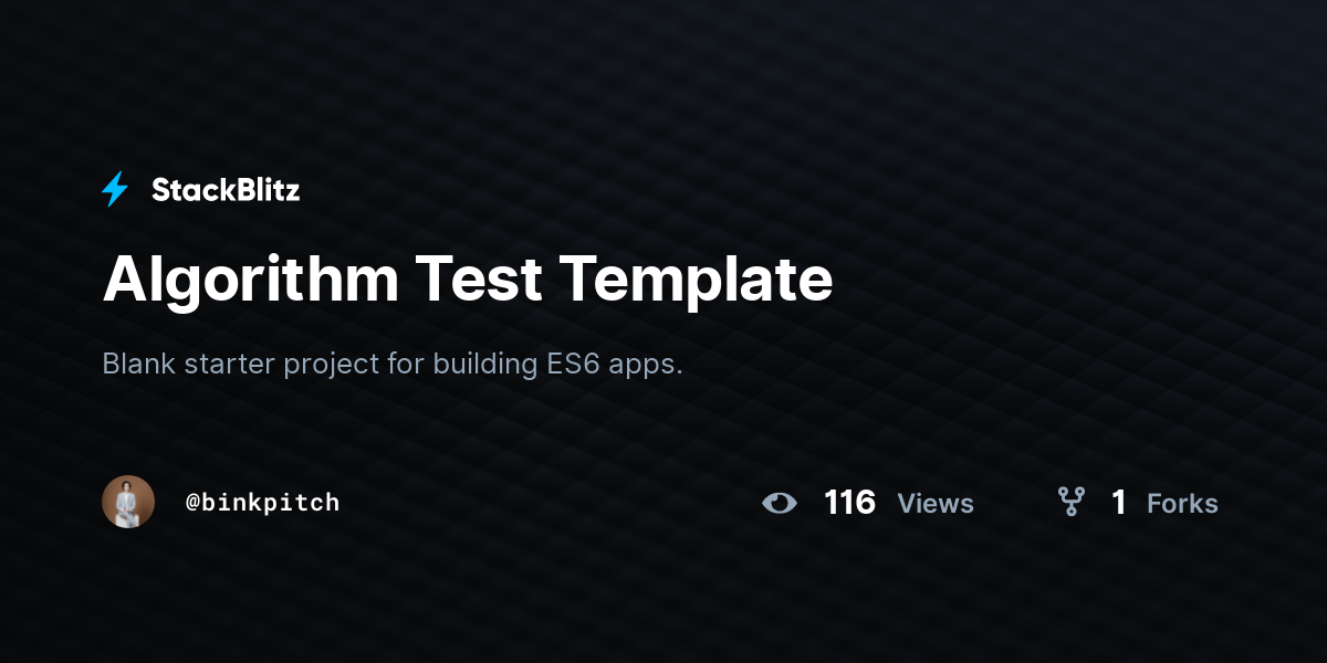 Algorithm Test Template - StackBlitz
