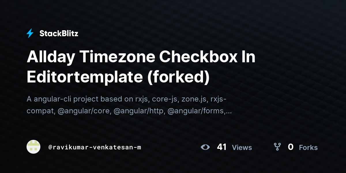 Allday Timezone Checkbox In Editortemplate (forked) - StackBlitz
