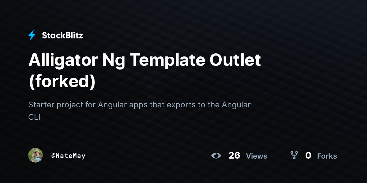 Alligator Ng Template Outlet (forked) StackBlitz