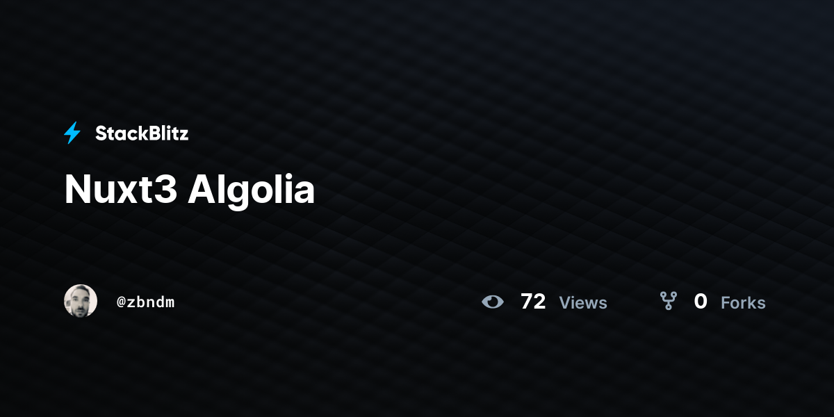 Nuxt3 Algolia - StackBlitz