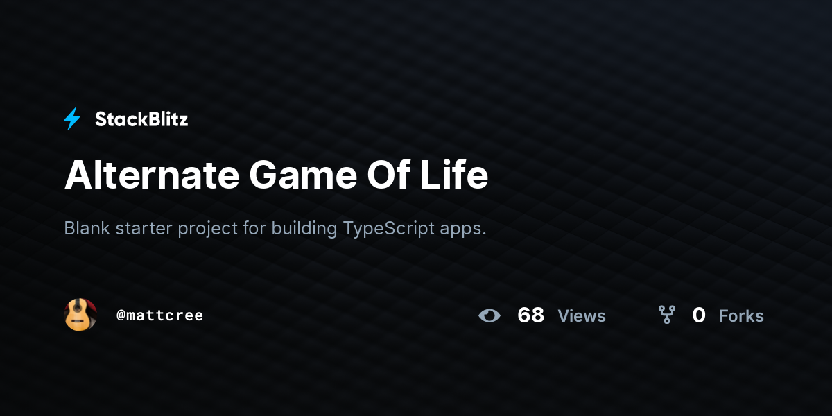 Alternate Game Of Life - StackBlitz