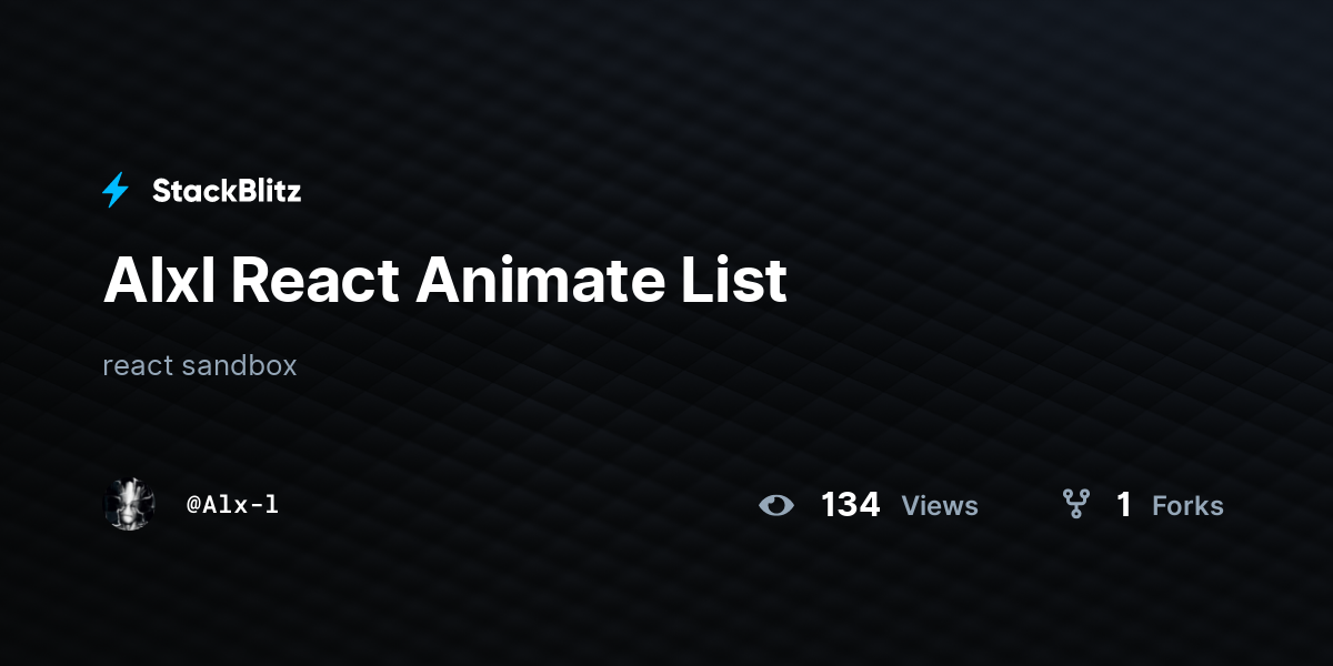 Alxl React Animate List - StackBlitz