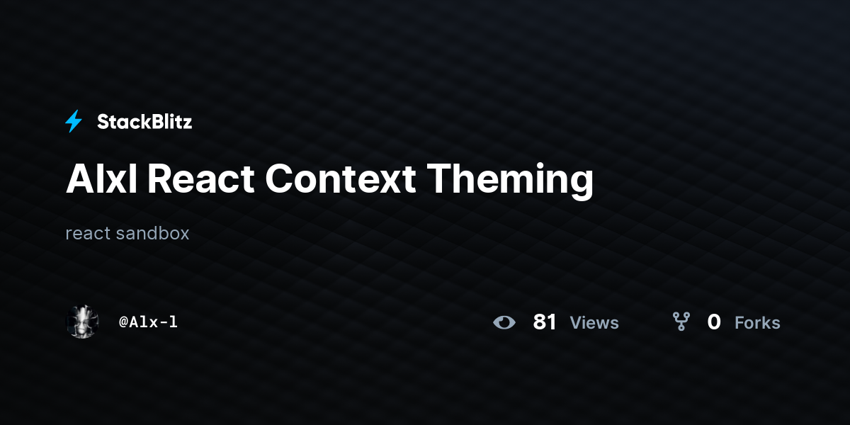 Alxl React Context Theming - StackBlitz