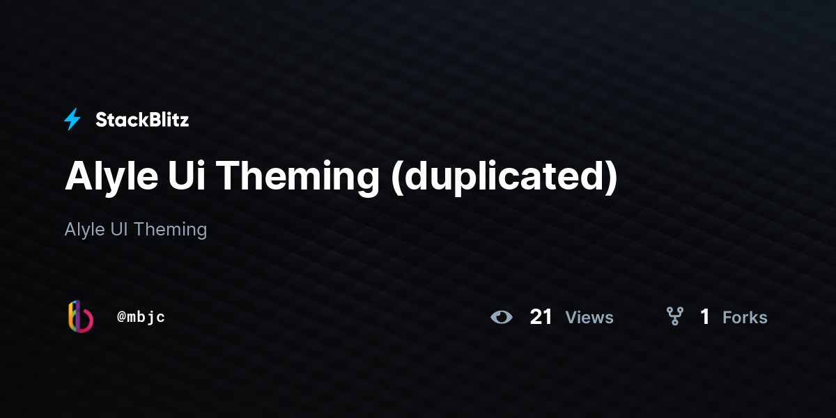 Alyle Ui Theming (duplicated) - StackBlitz