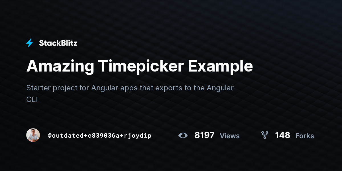 Amazing Timepicker Example - StackBlitz