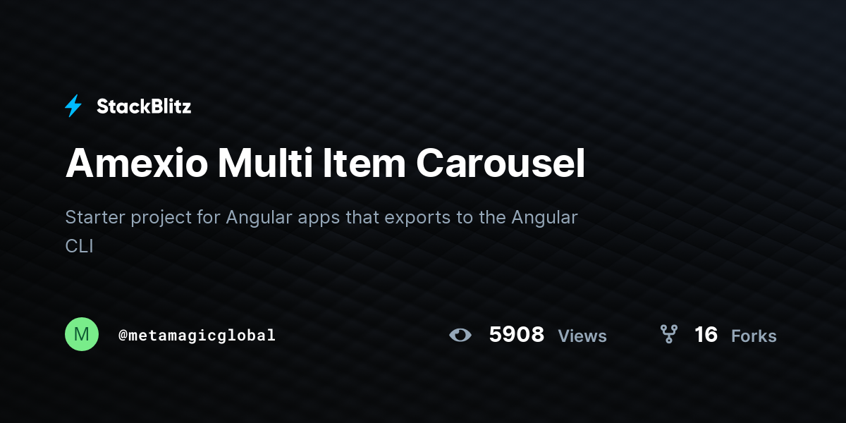 Amexio Multi Item Carousel - StackBlitz